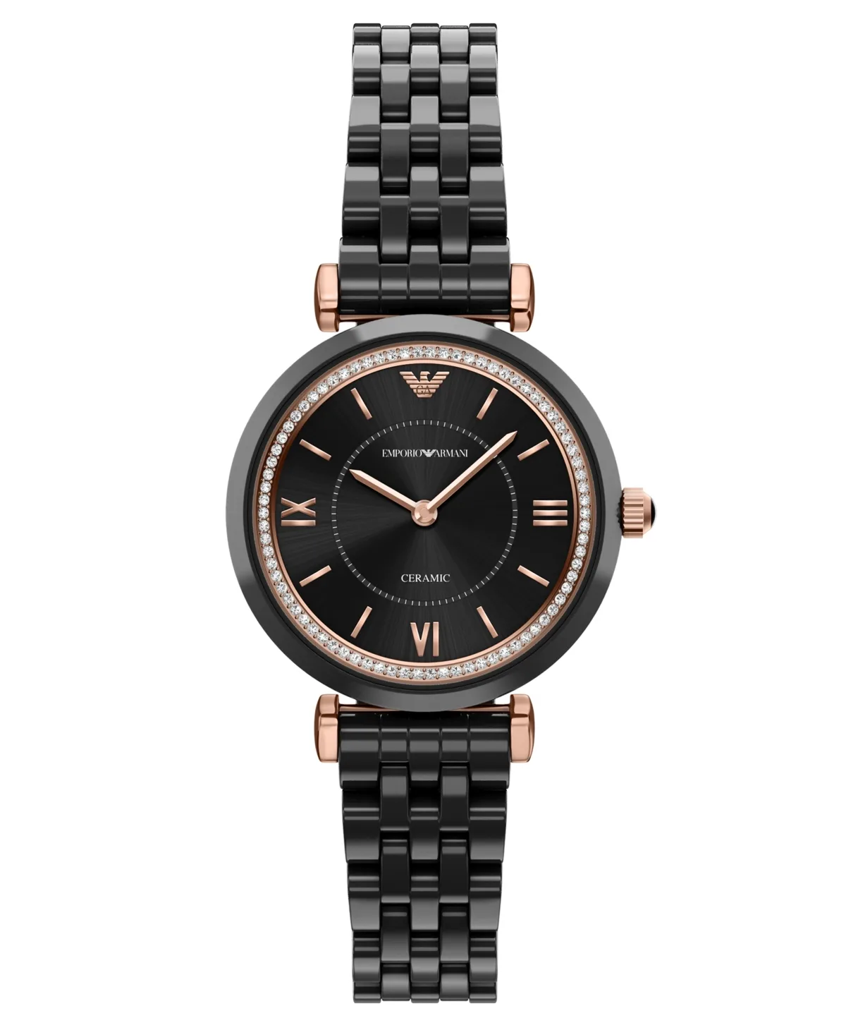 Emporio Armani Gianni T-Bar Two-Hand Quartz Black Ceramic Watch 32mm by Armani