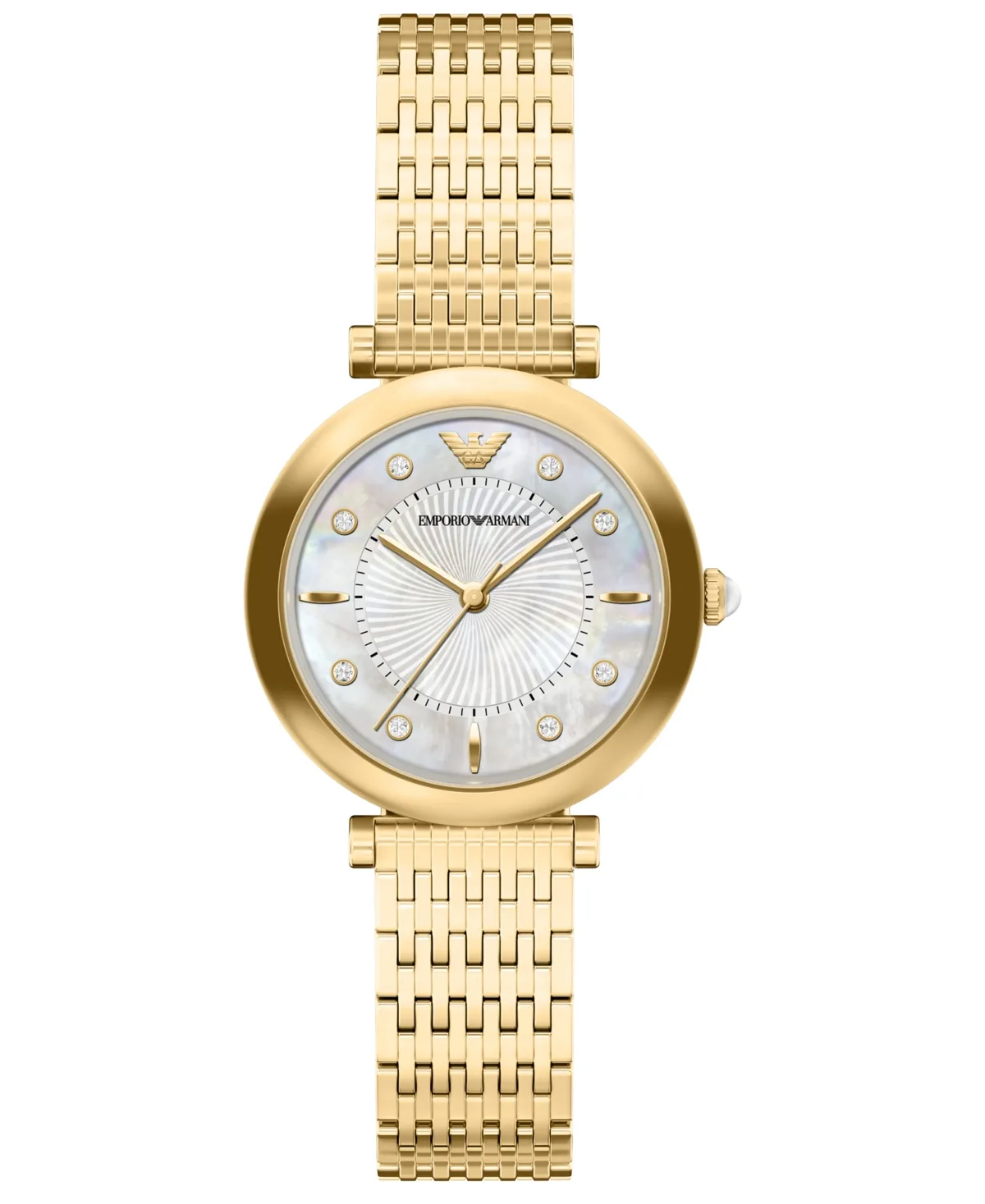 Emporio Armani Three-Hand Archelia Mother-of-Pearl Gold-Tone Stainless Steel Watch 32mm by Armani