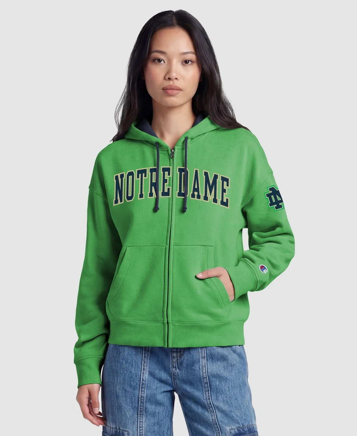Notre Dame Fighting Irish Arch Full-Zip Fleece Hoodie by Champion