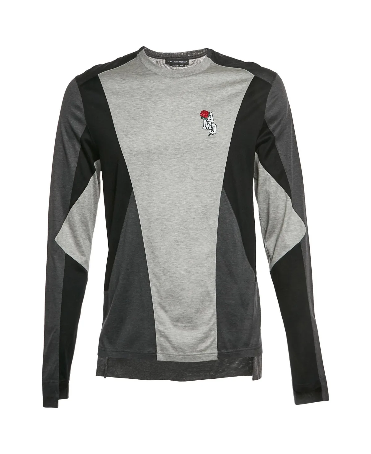 Pre-Owned Colorblocked Rose Logo Long-Sleeve T-Shirt by Alexander McQueen