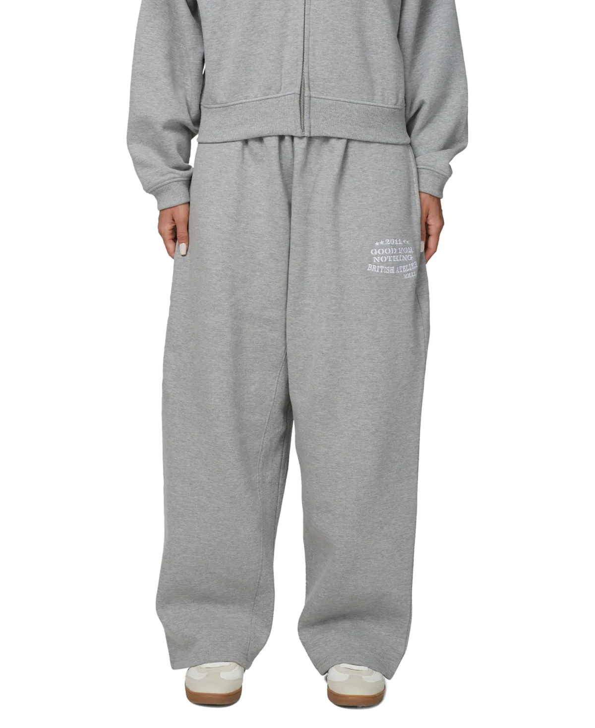 Icarus Mid-Rise Wide-Leg Ribbed Inseam Panel Joggers by Good for Nothing