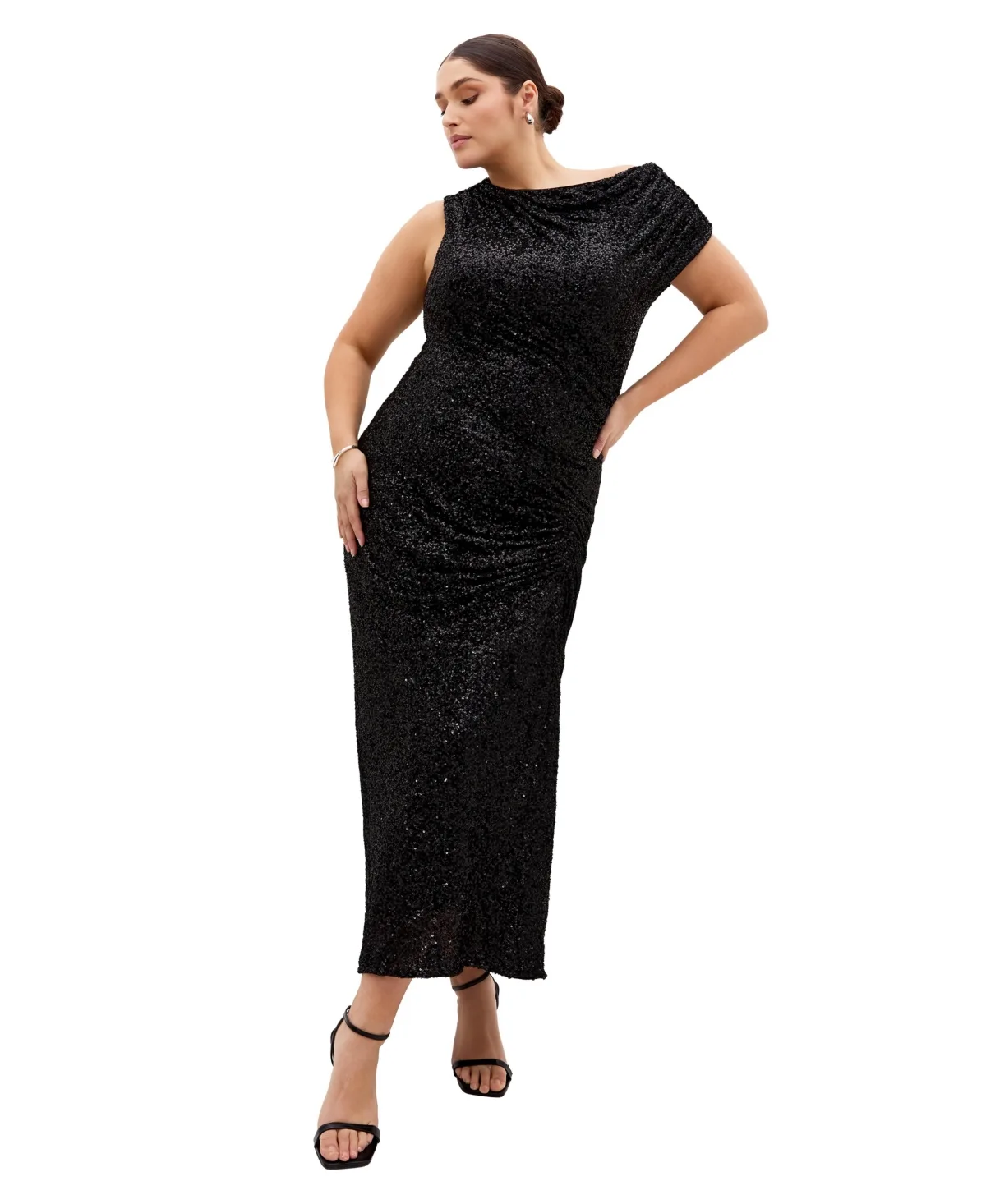 Sequin Star Off Shoulder Maxi Dress