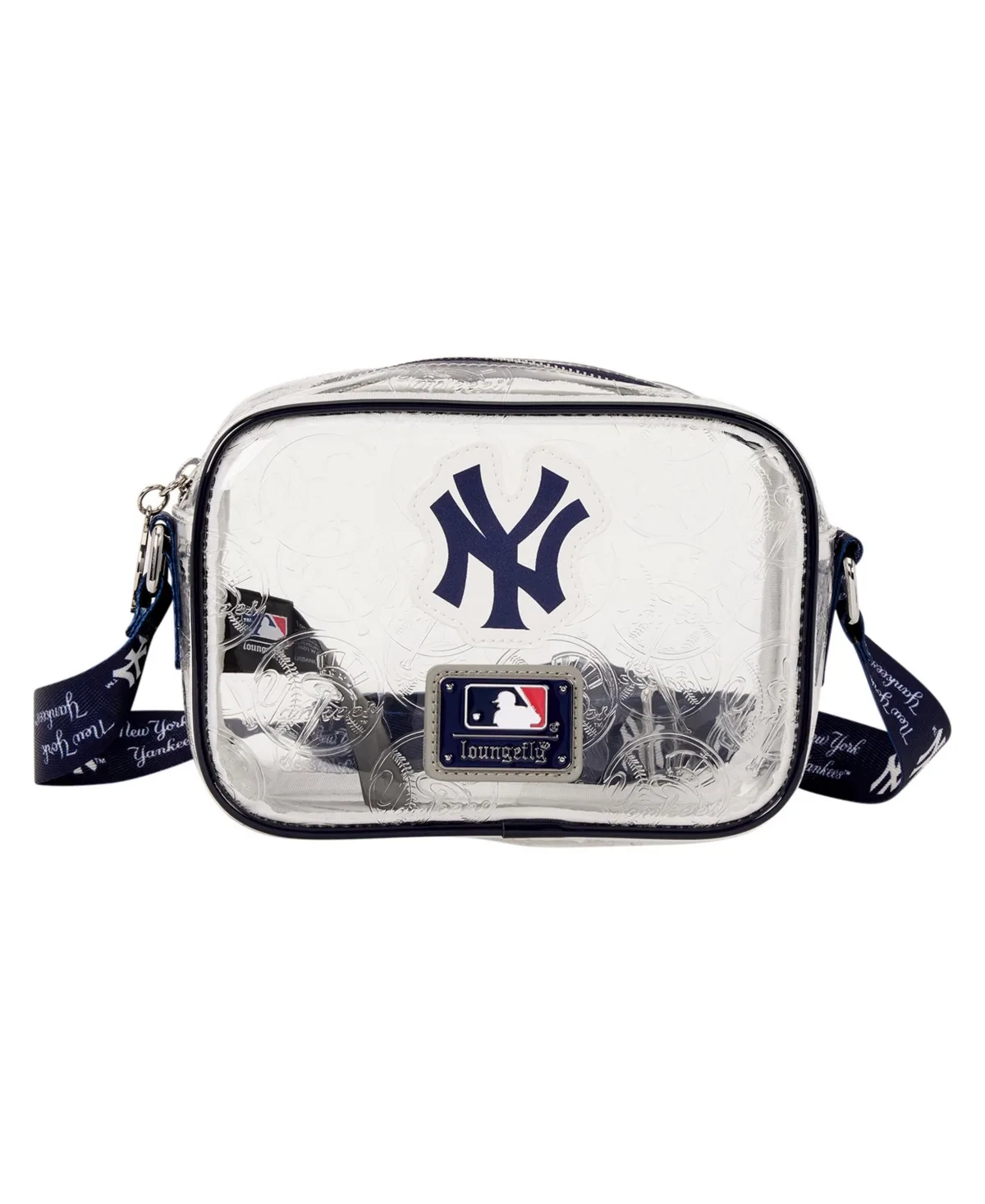 New York Yankees Clear All Over Logo Handbag by Loungefly