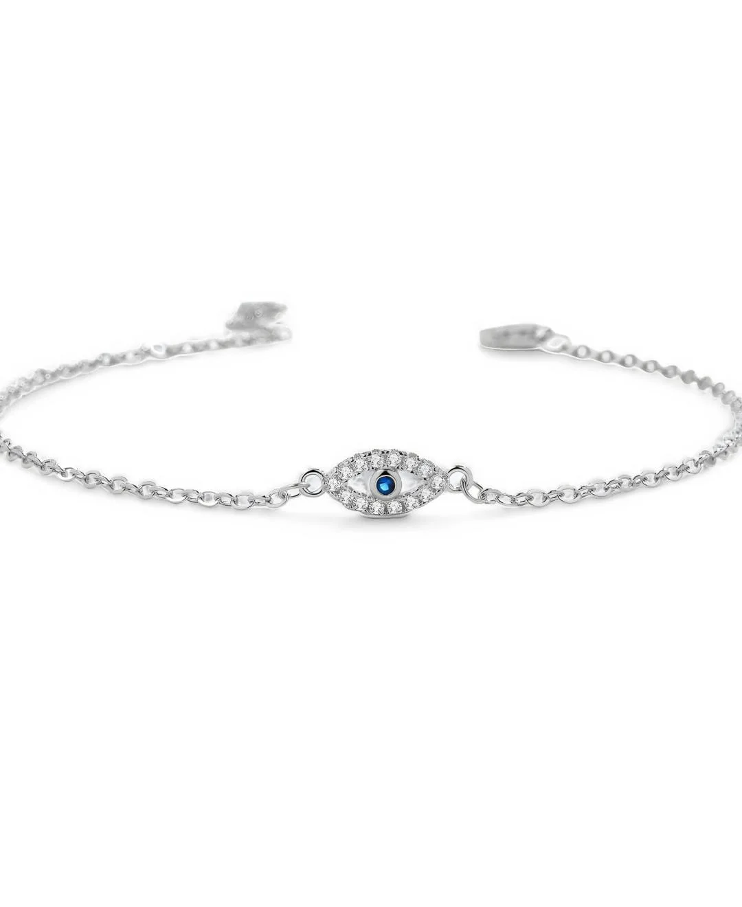 Cubic Zirconia Evil Eye Charm Bracelet by Mint & Lily