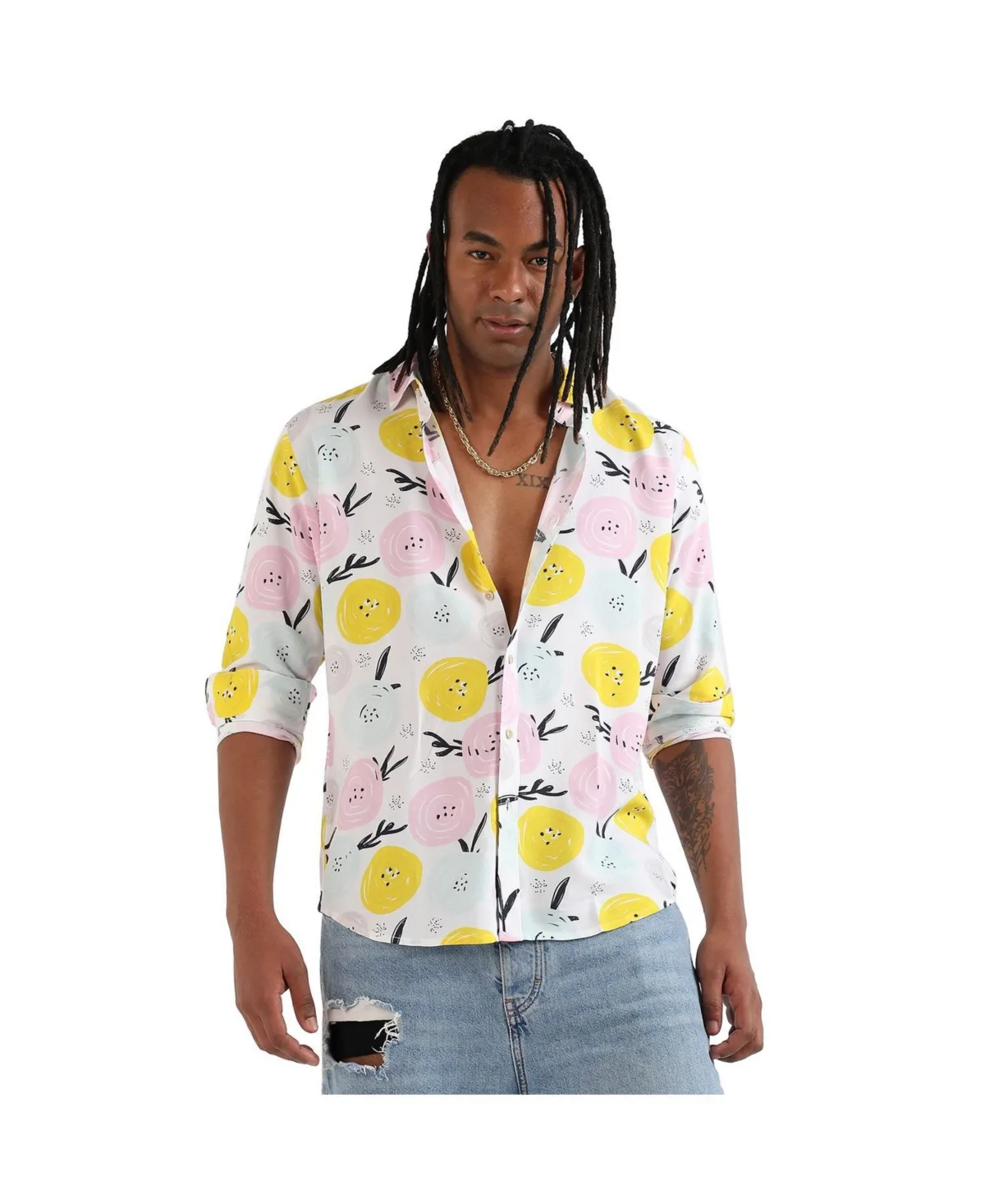 EcoLiva Artistic Botanical Shirt by Campus Sutra