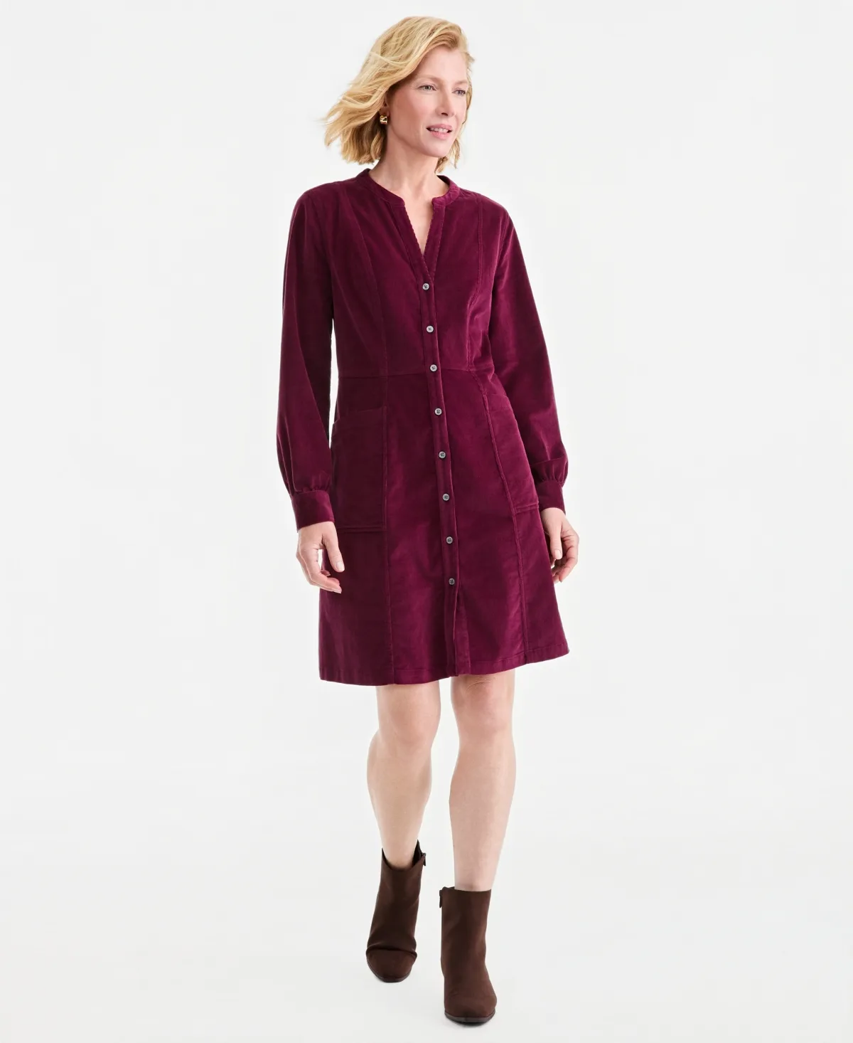 Long-Sleeve Corduroy Dress by Style & Co