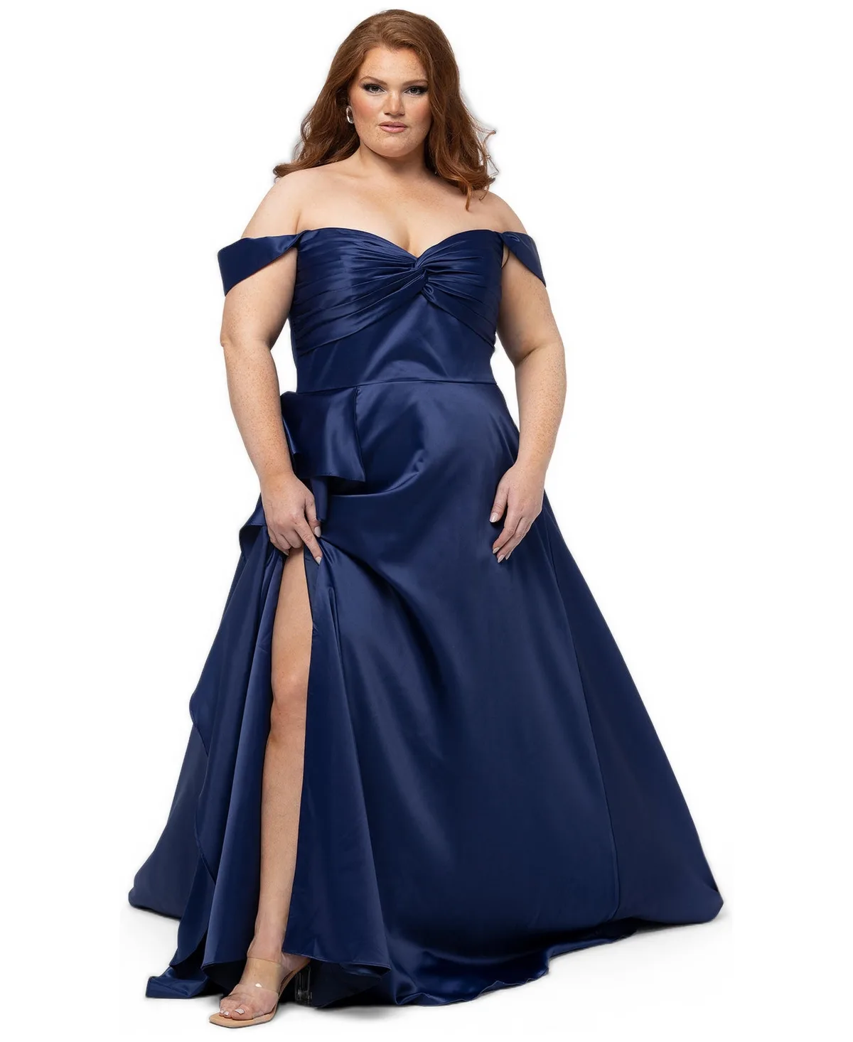 A-Line Satin Sweetheart Neck Gown by Sydneys Closet