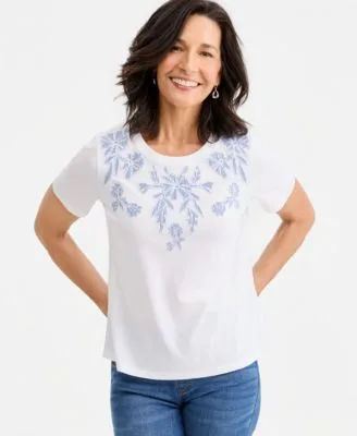 Short Sleeve Applique T-Shirt by Style & Co