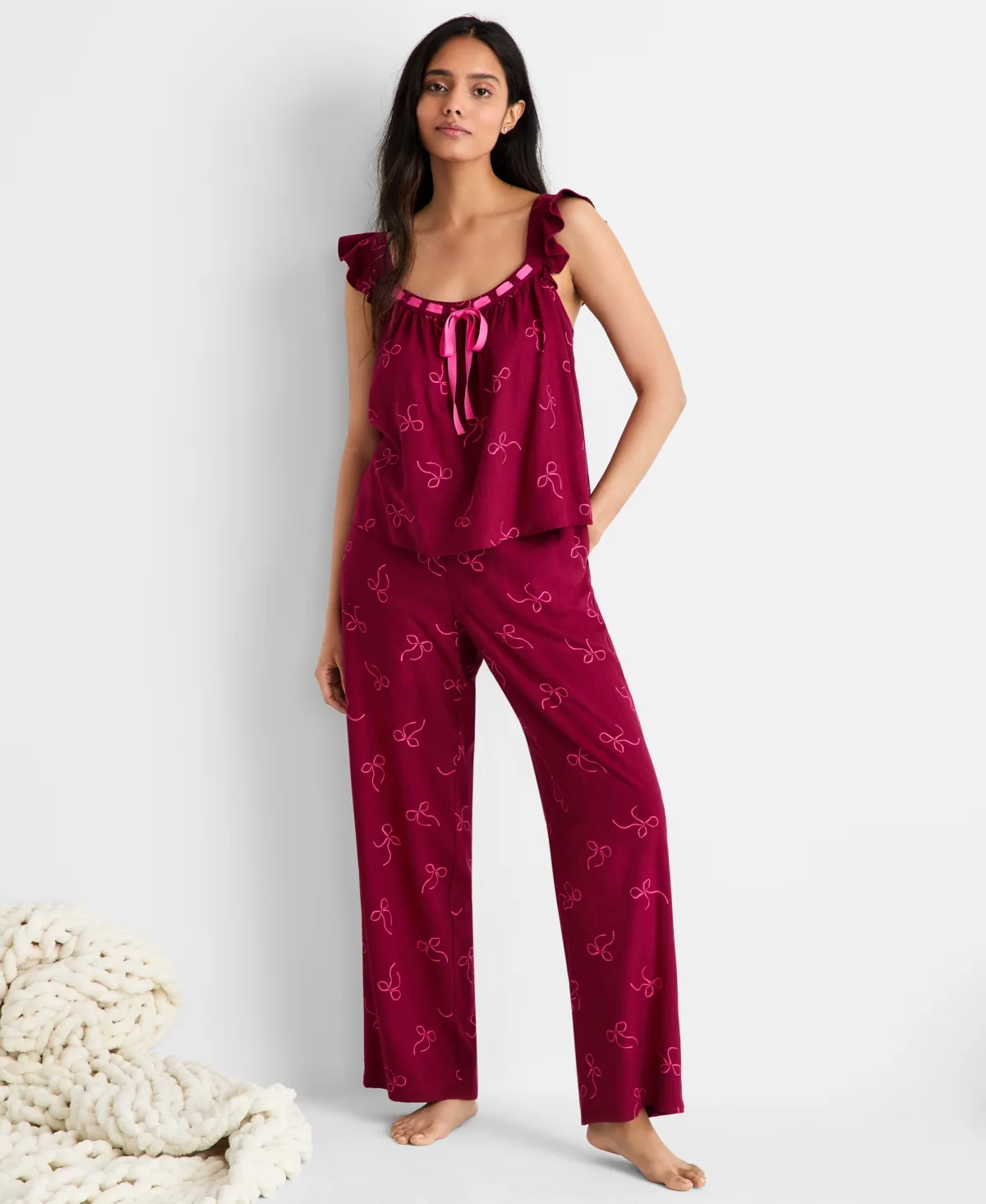 Flannel Tank and Pant Pajama Set by State of Day
