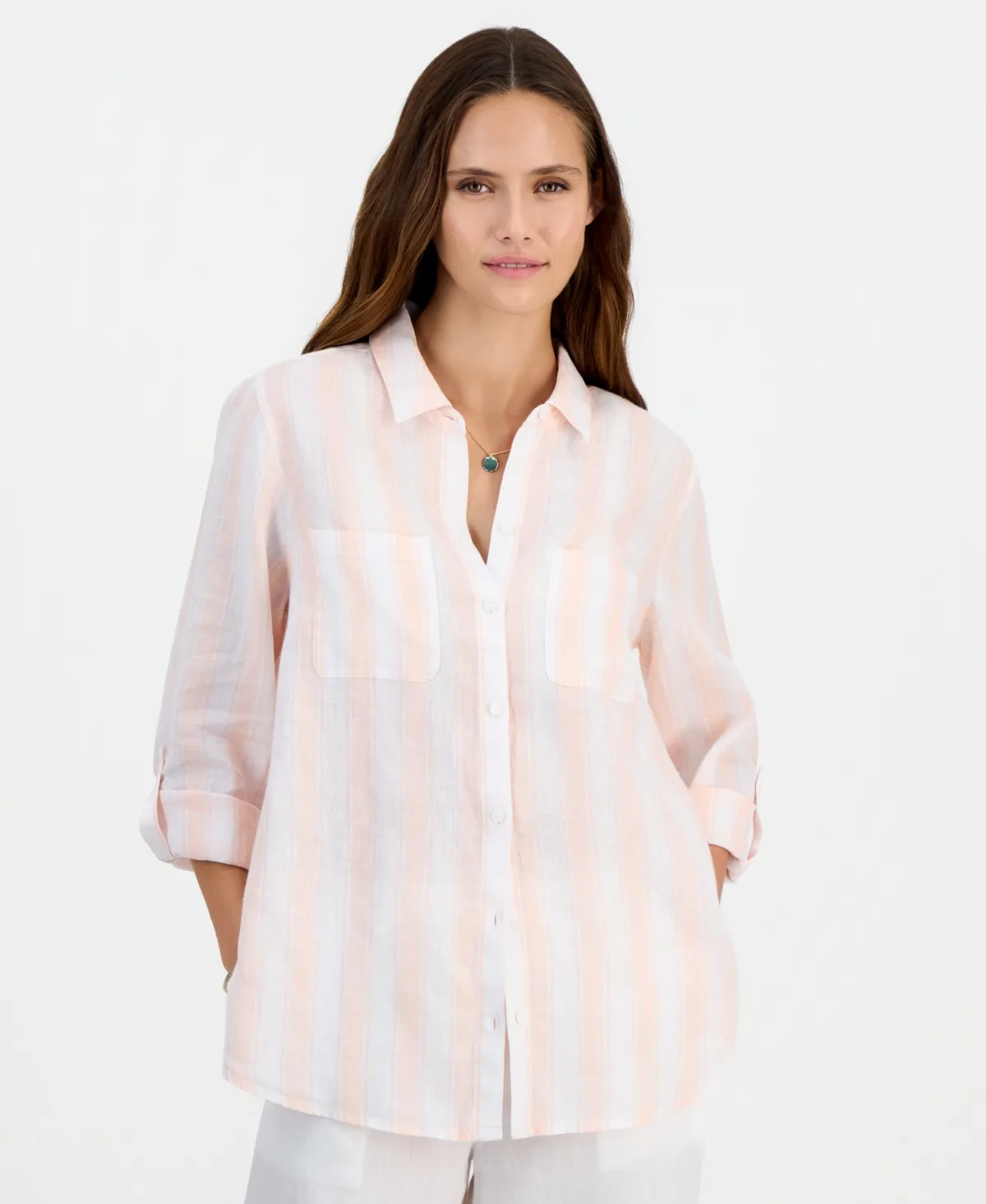 100% Linen Shirt by Charter Club
