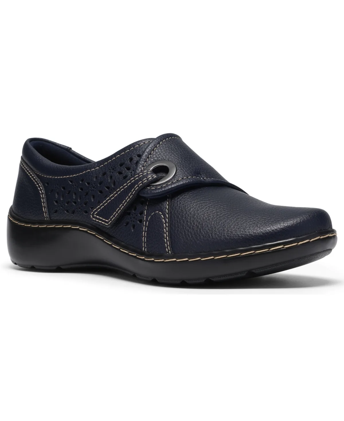 Cora Teagan Perforated Leather Mary Jane Flats by Clarks