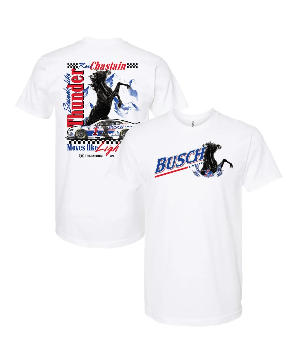 Ross Chastain 1 2025 Busch Light Retro T-Shirt by Trackhouse Racing Team Collection