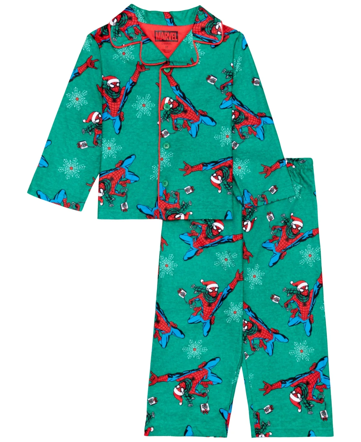 Spider-Man Holiday Long-Sleeve Pajama Set, 2-Piece Set by Ame