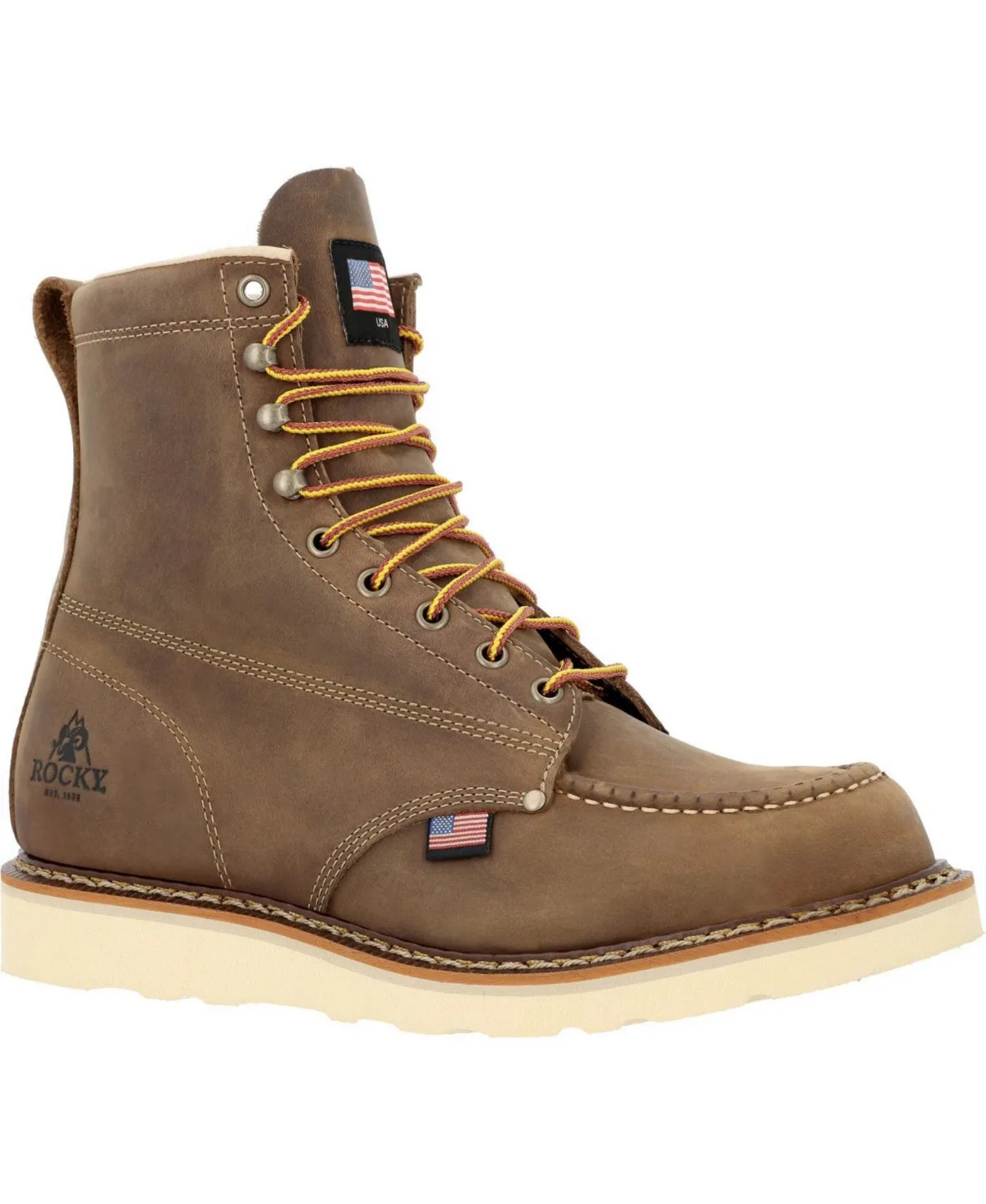 Heritage 32 8-Inch Moc Toe Leather Work Boots by Rocky