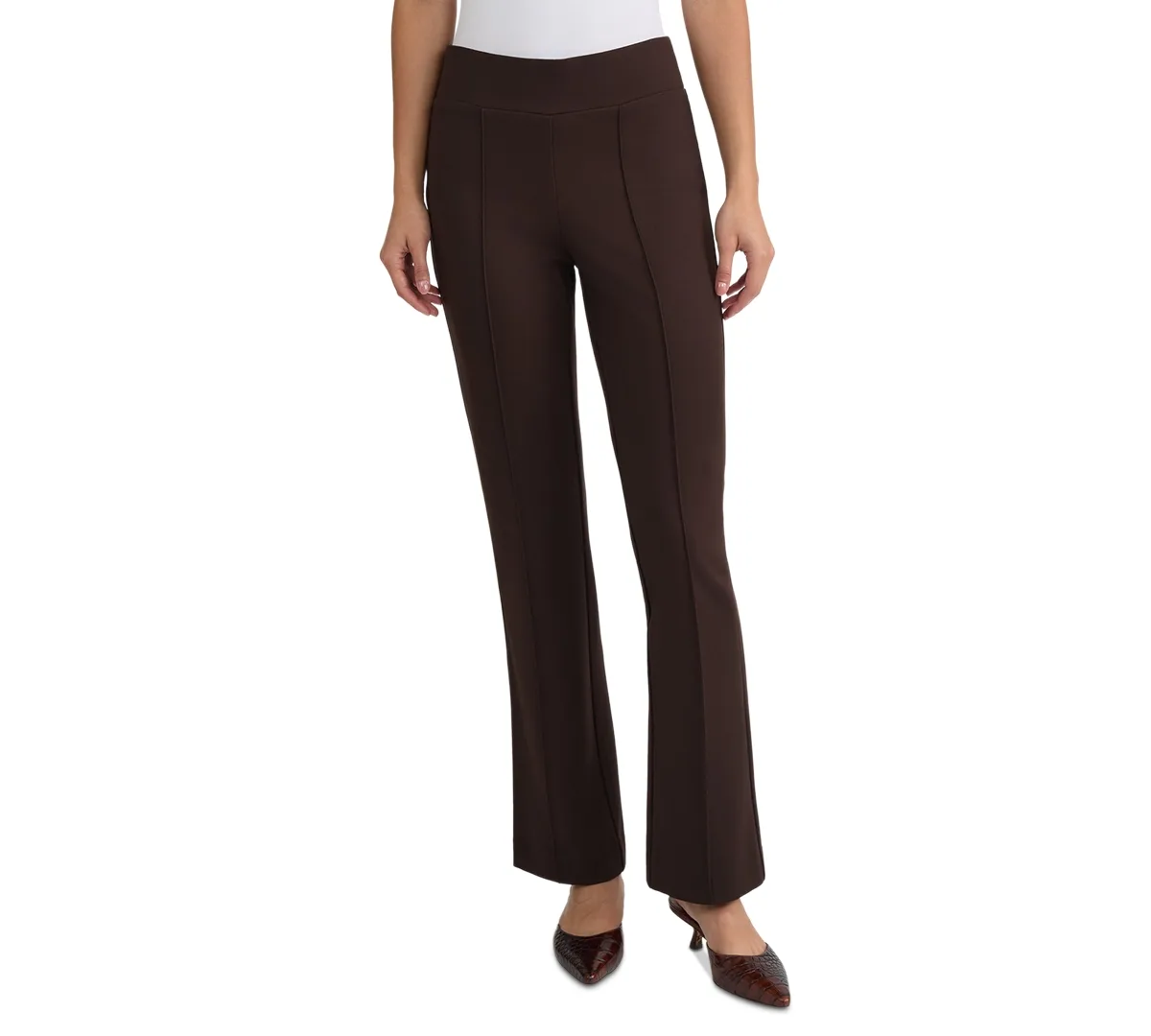 Pintuck Straight-Leg Trousers by Jones New York