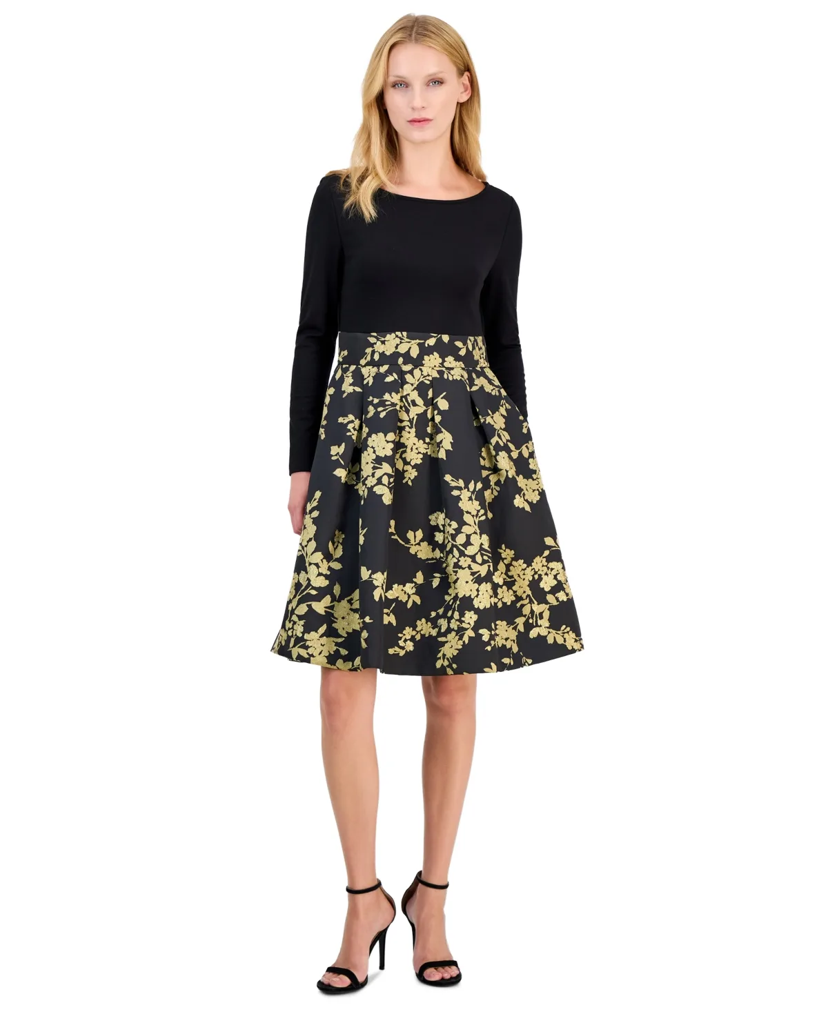 Serentiy Boat Neck Long Sleeve Fit & Flare Dress by Anne Klein
