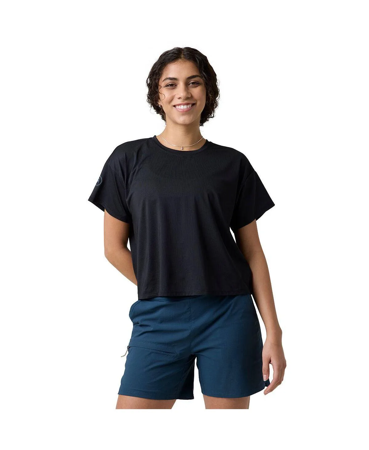 Wasatch Adventure Run Drop-Needle Grid Knit Cropped Short-Sleeve T-Shirt by Backcountry