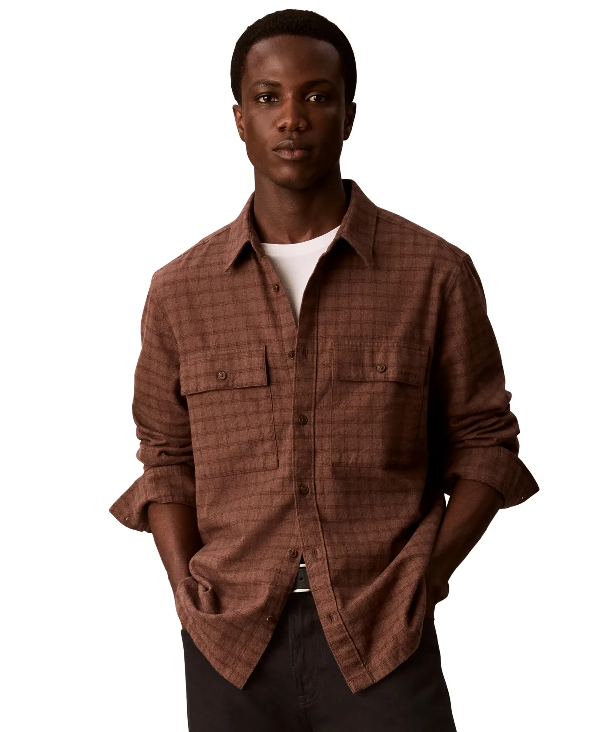 Check Flannel Classic-Fit Shirt by Calvin Klein