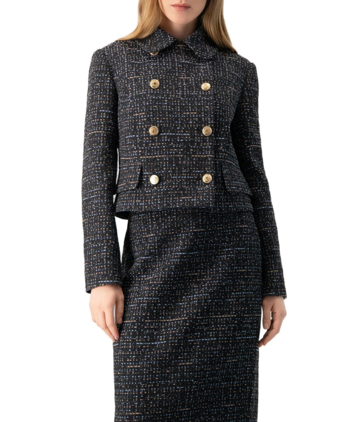 Double-Breasted Tweed Jacket by Ivonne