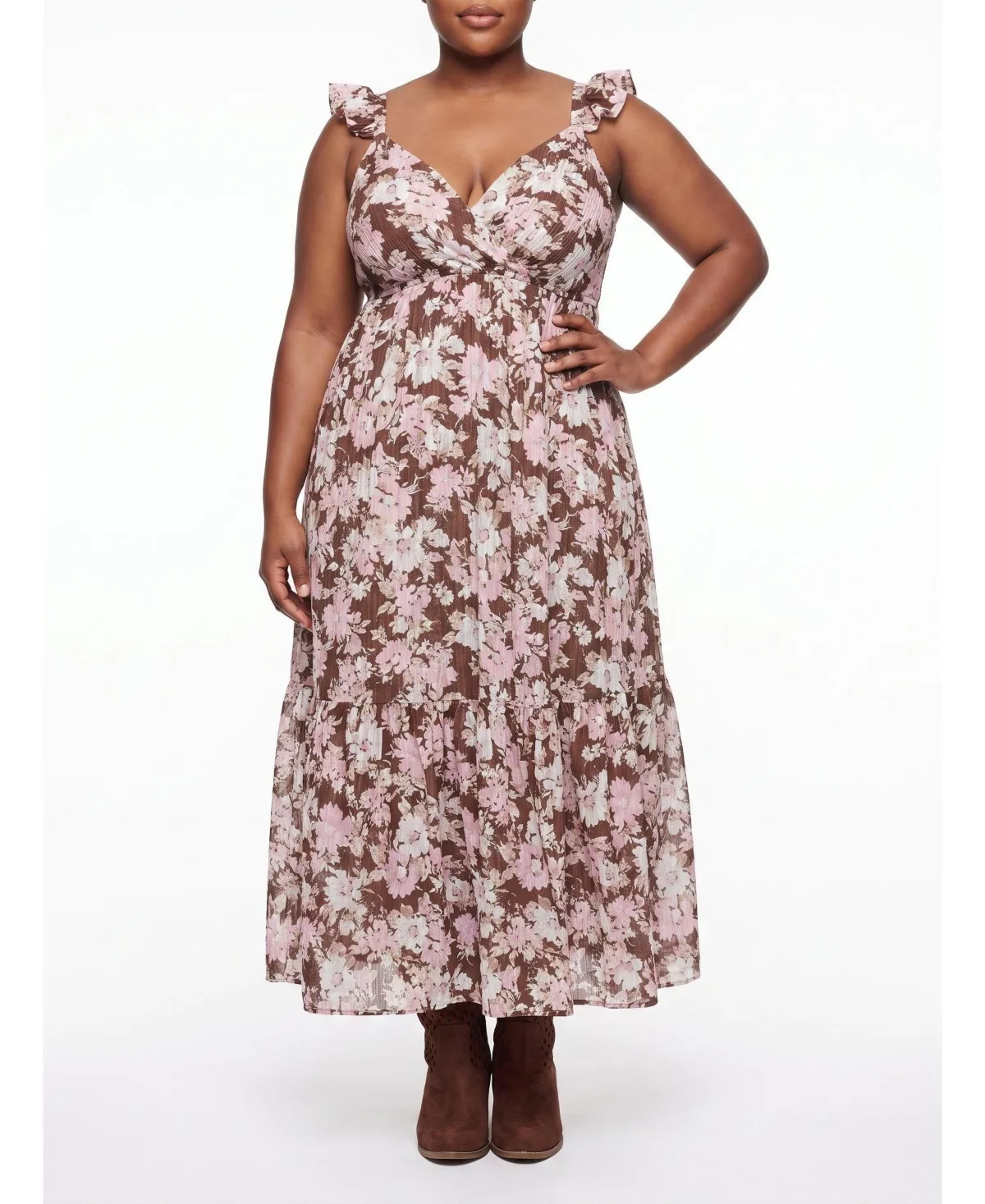 Sleeveless Surplice Ruffle Maxi Dress by Torrid
