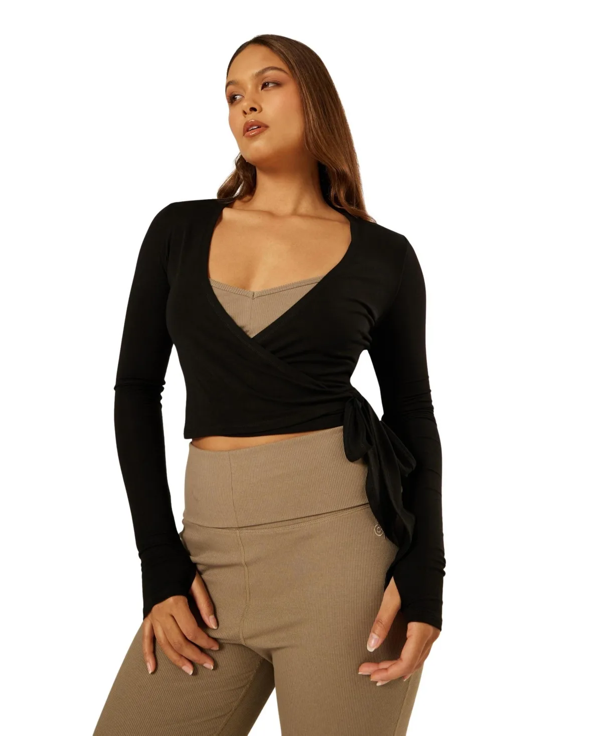 Long-Sleeve V-Neck Ultimate Ballet Wrap Top