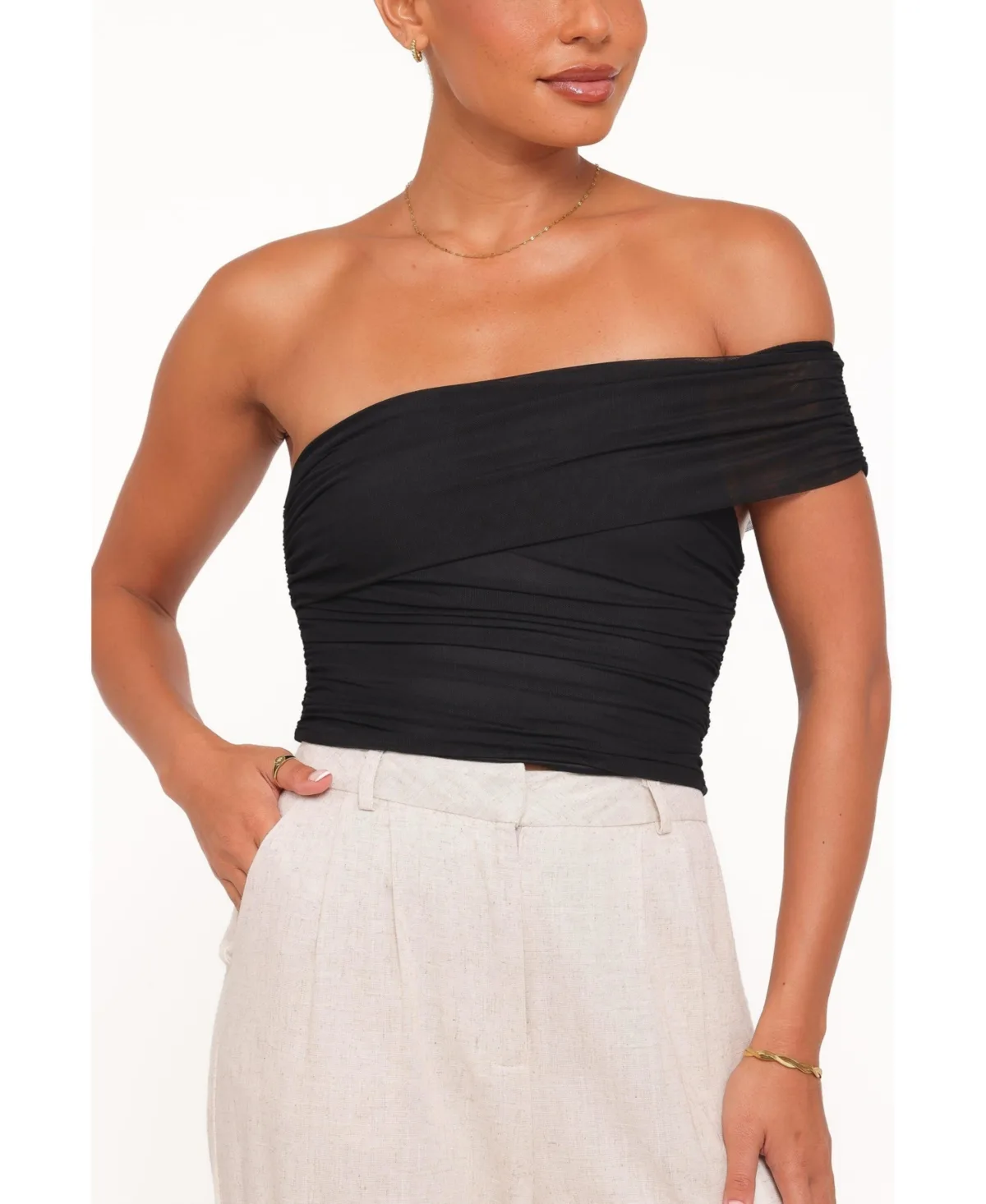 Zachary Asymmetrical One-Shoulder Sleeveless Top by Petal & Pup