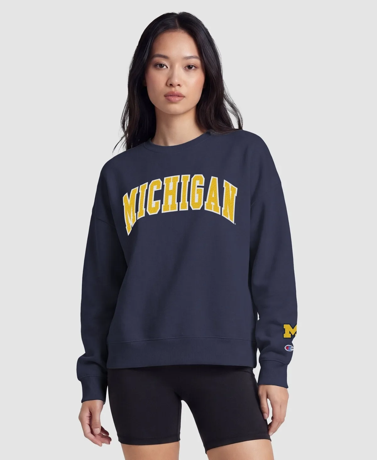 Michigan Wolverines Embroidered Relaxed-Fit Sweatshirt by Champion