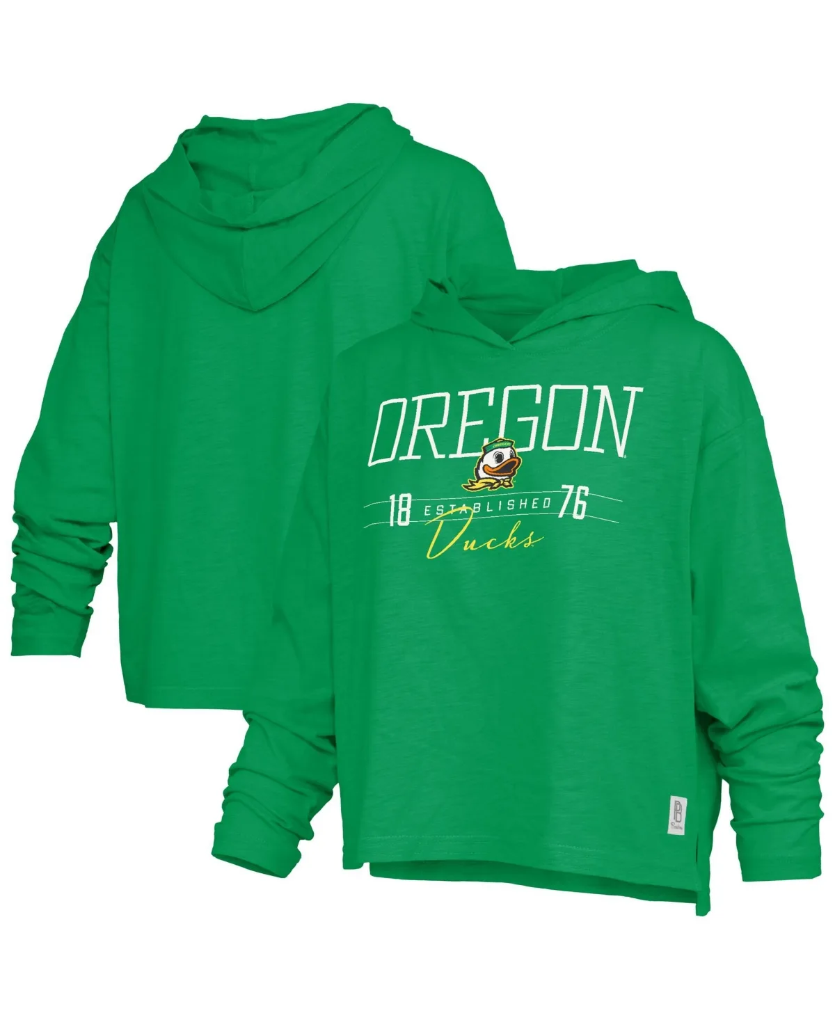 Oregon Ducks Castillo Slub Waist Length Long-Sleeves Hoodie by Pressbox