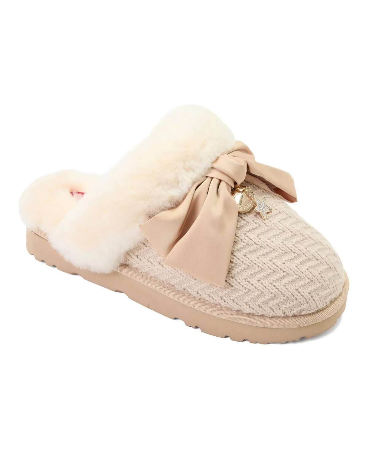 Daniella Karagachs Fireside Knit Shearling Scuff Slippers by Dearfoams