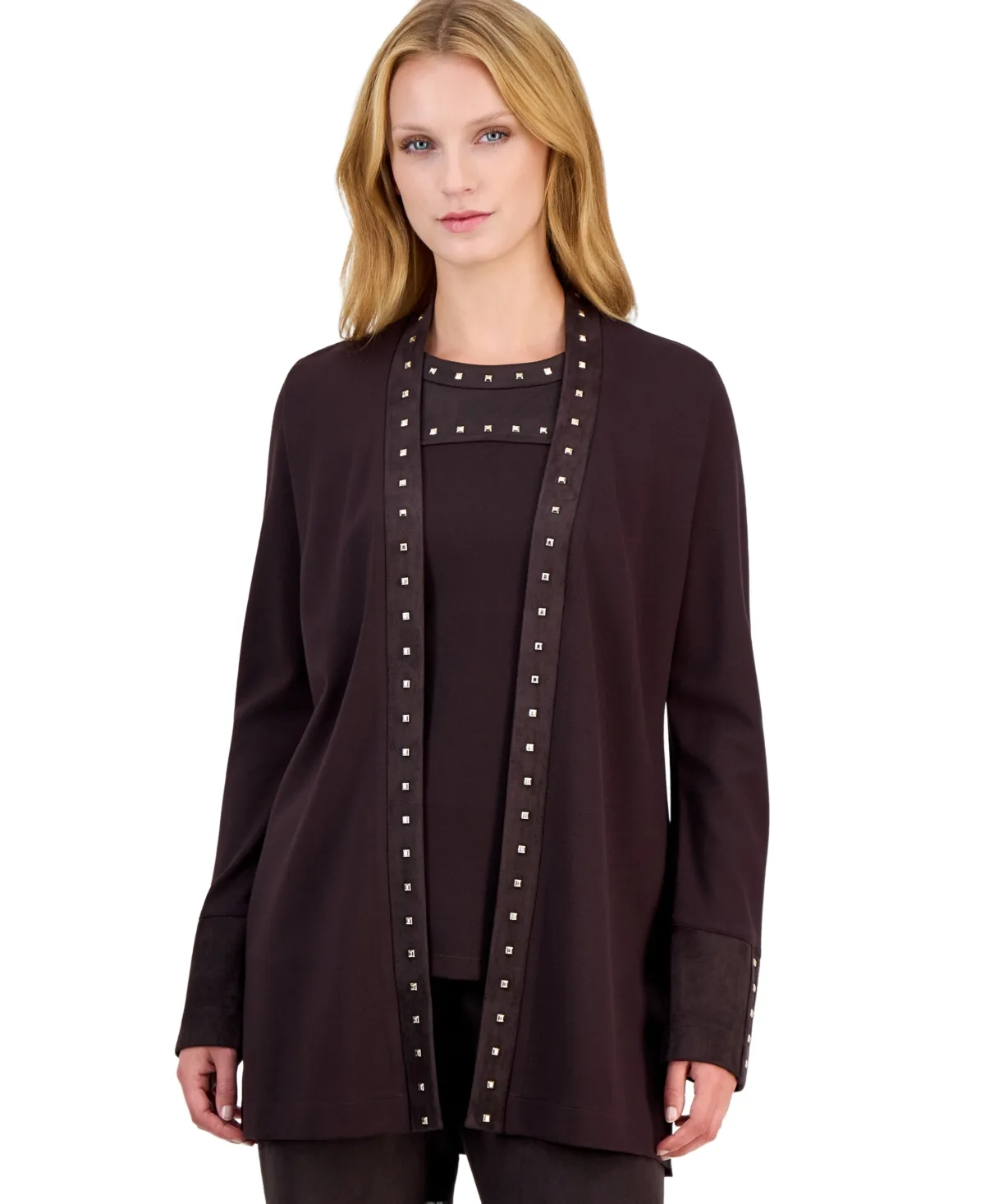 Open-Front Long-Sleeve Cardigan by Anne Klein