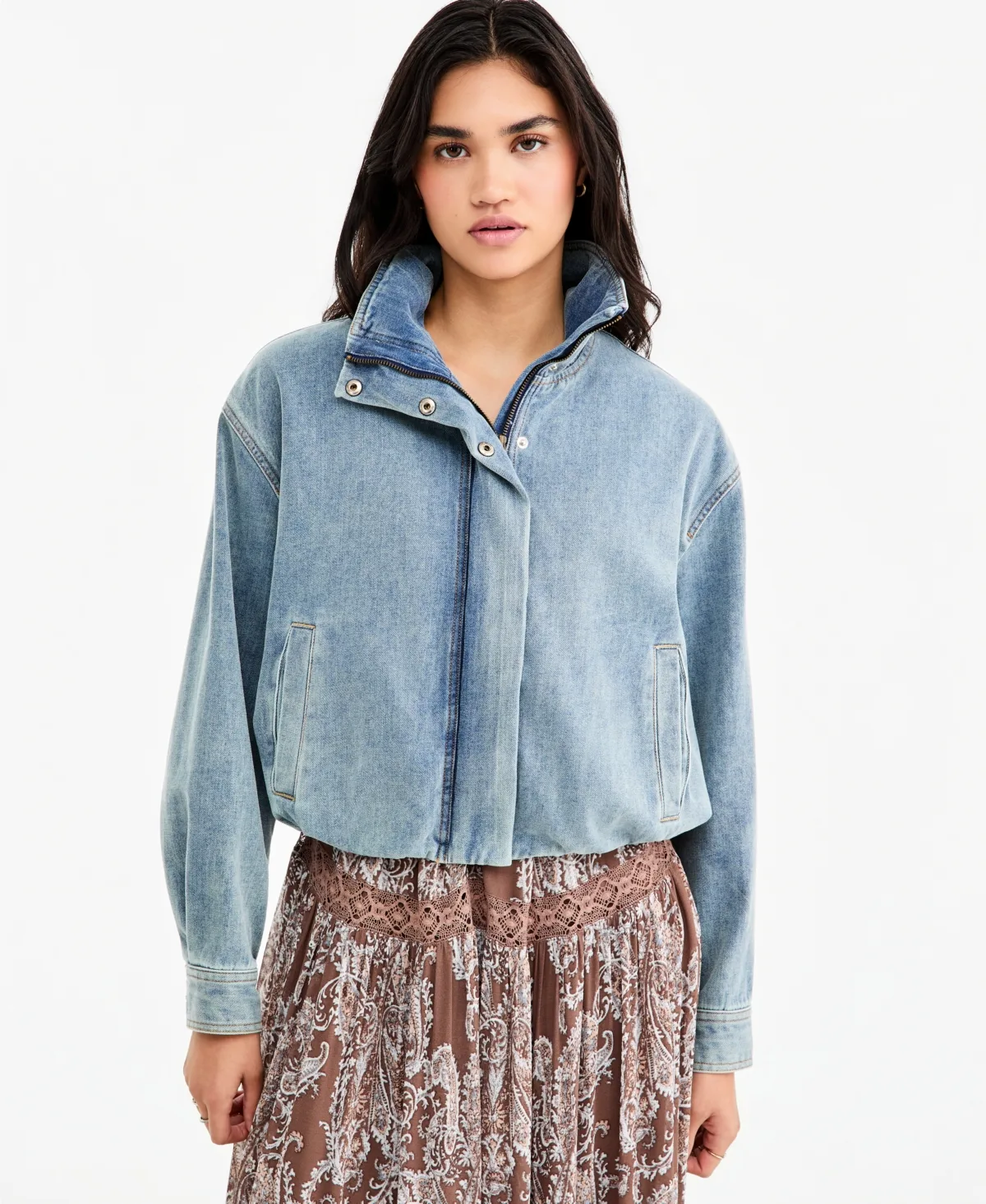 Luxe Velvet Cropped Denim Jacket