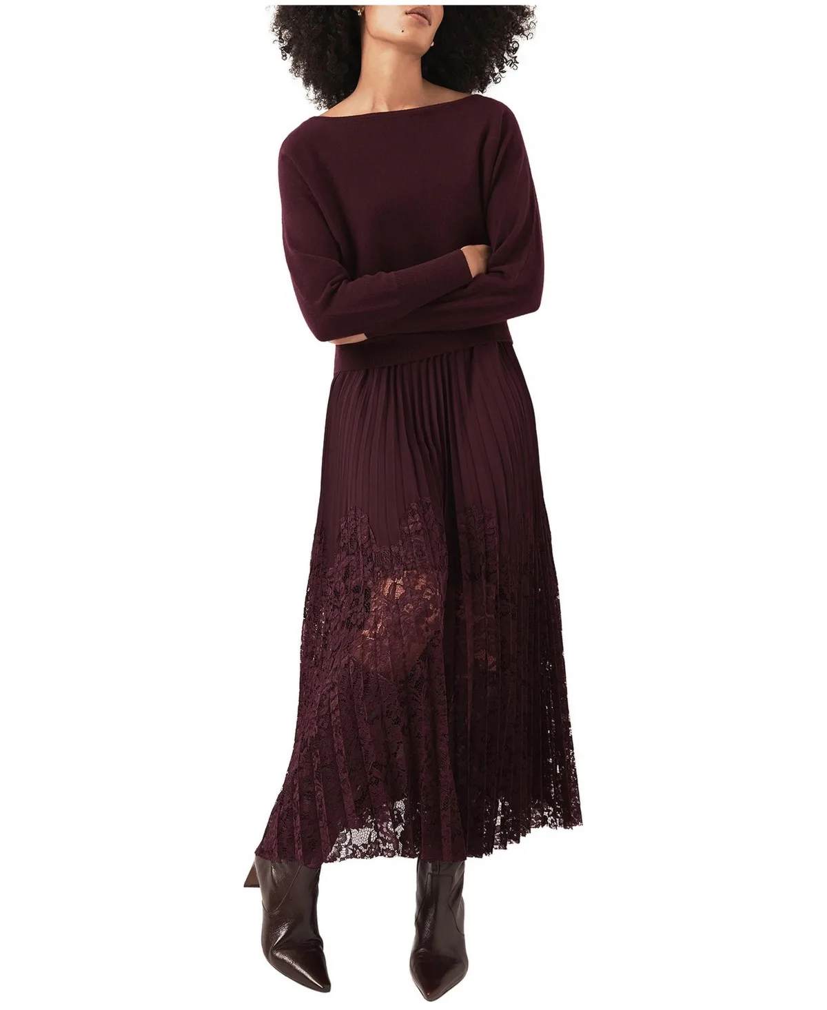 Layered Lace Midi Dress by Mint Velvet