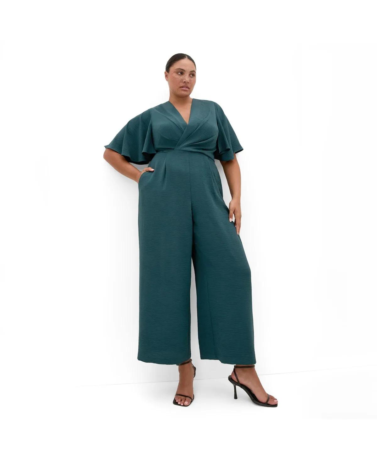 Braelynn V Neck Jumpsuit by City Chic