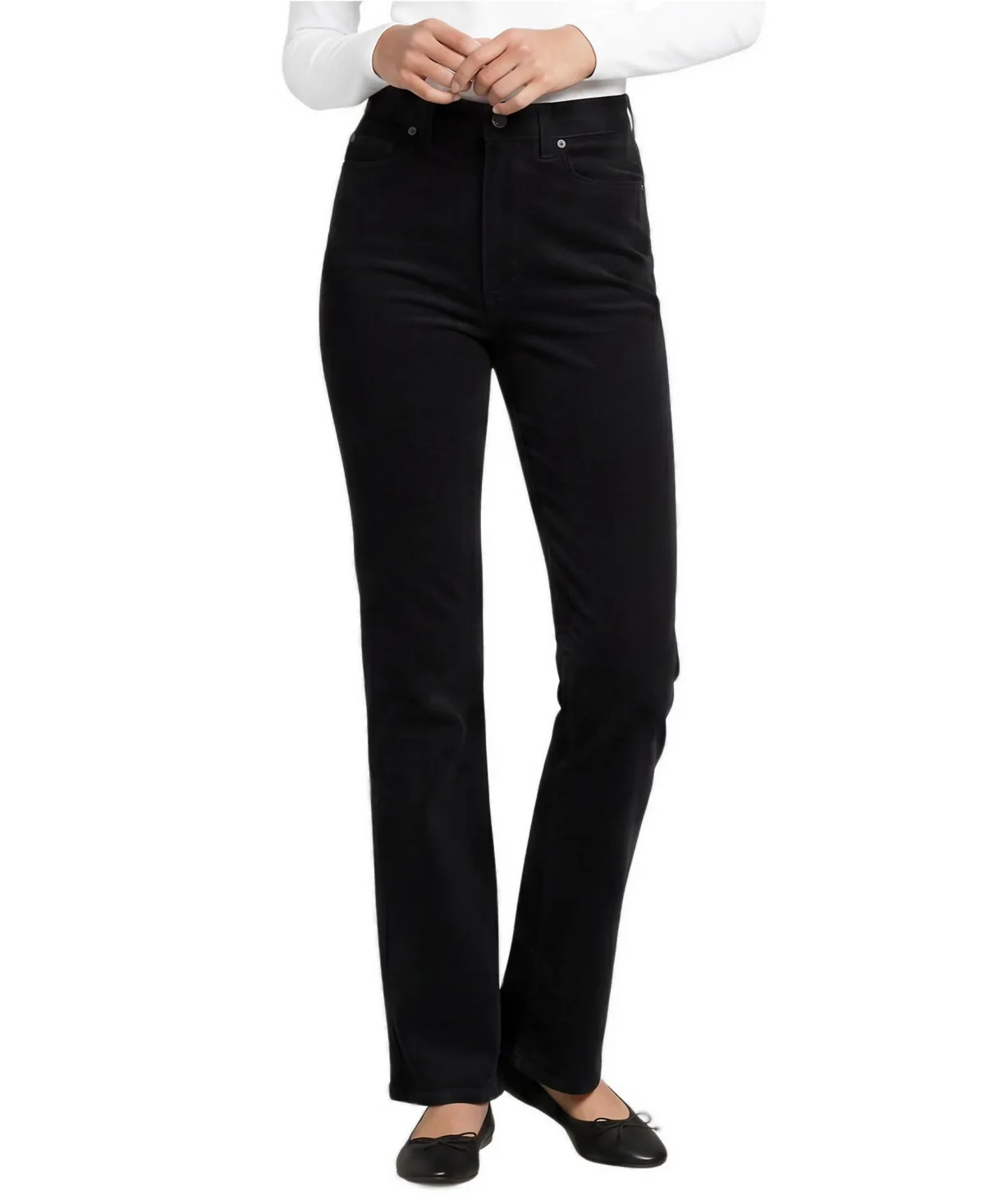 Fine Wale Corduroy High Rise Straight Leg Pants