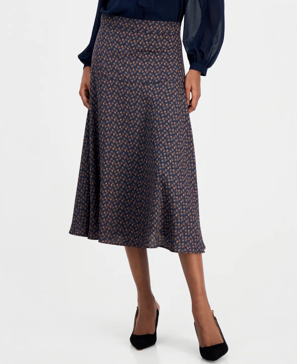 A-Line Midi High-Waisted Skirt by Emme Marella