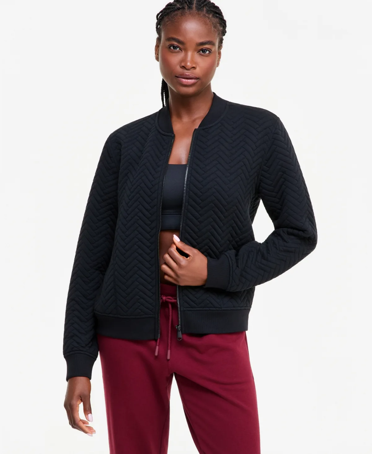 Quilted Bomber Jacket by Id Ideology