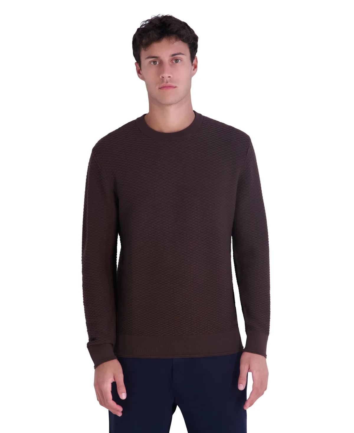 Textured Crewneck Modern-Fit Sweater