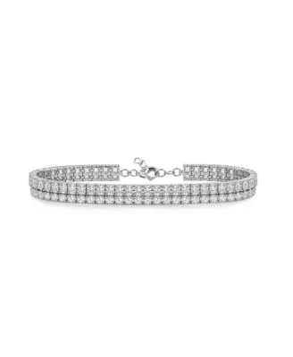 Fine Silver Plated 18k Gold Plated Tennis Bracelet Collection by Macy's