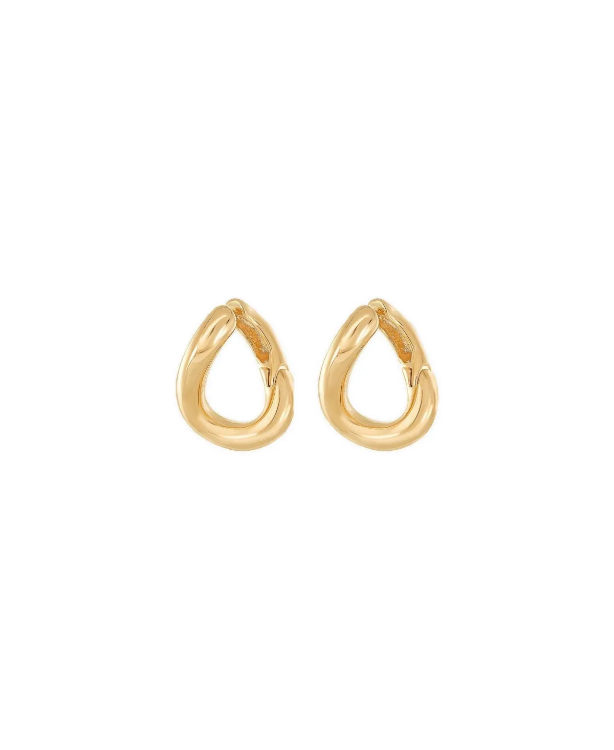 Josh & Chloe Chase Twisted Oval Link Earrings 14k Gold Plated Everyday Style