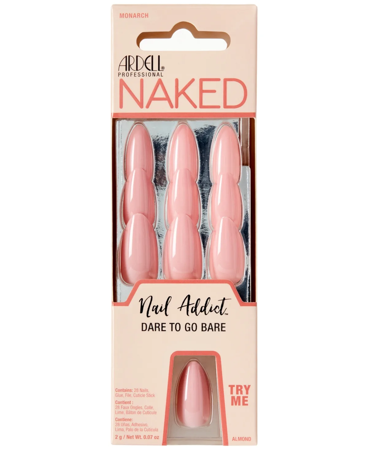 Nail Addict Naked Press-On Nails, Monarch by Ardell Nails