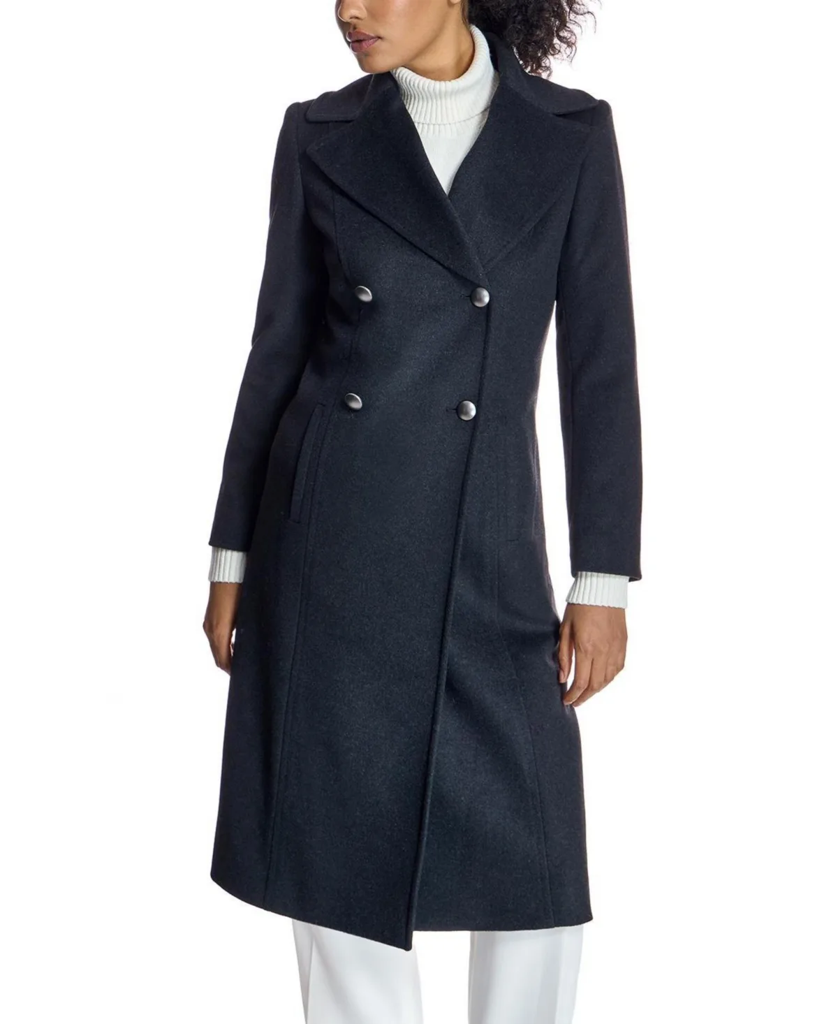 Double-Breasted Notch Collar Coat by Julia & Stella by Maximilian