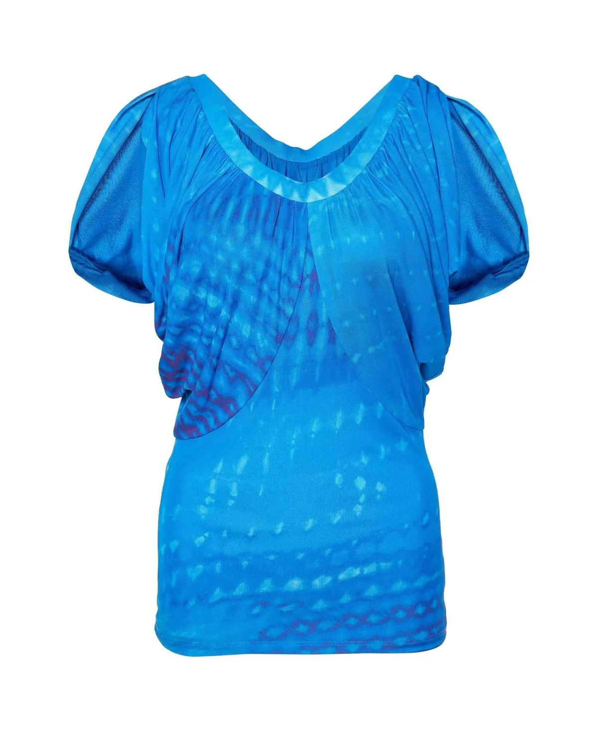 Printed Jersey Draped Sleeve Top by Roberto Cavalli