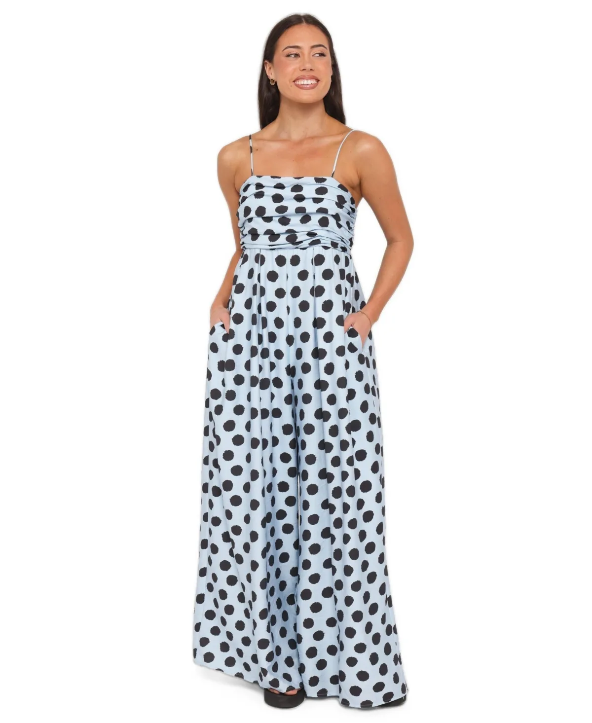 Pricilla Square-Neck Sleeveless Wide-Leg Jumpsuit by Petal and Pup