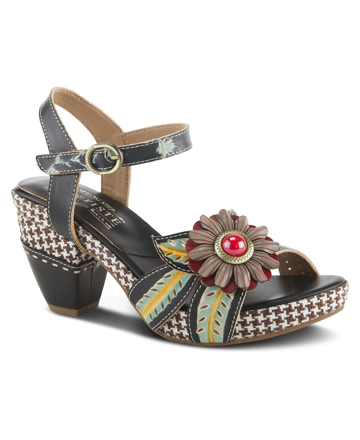 Astar Quarter Strap Sandal with Painted Vamp by Lartiste