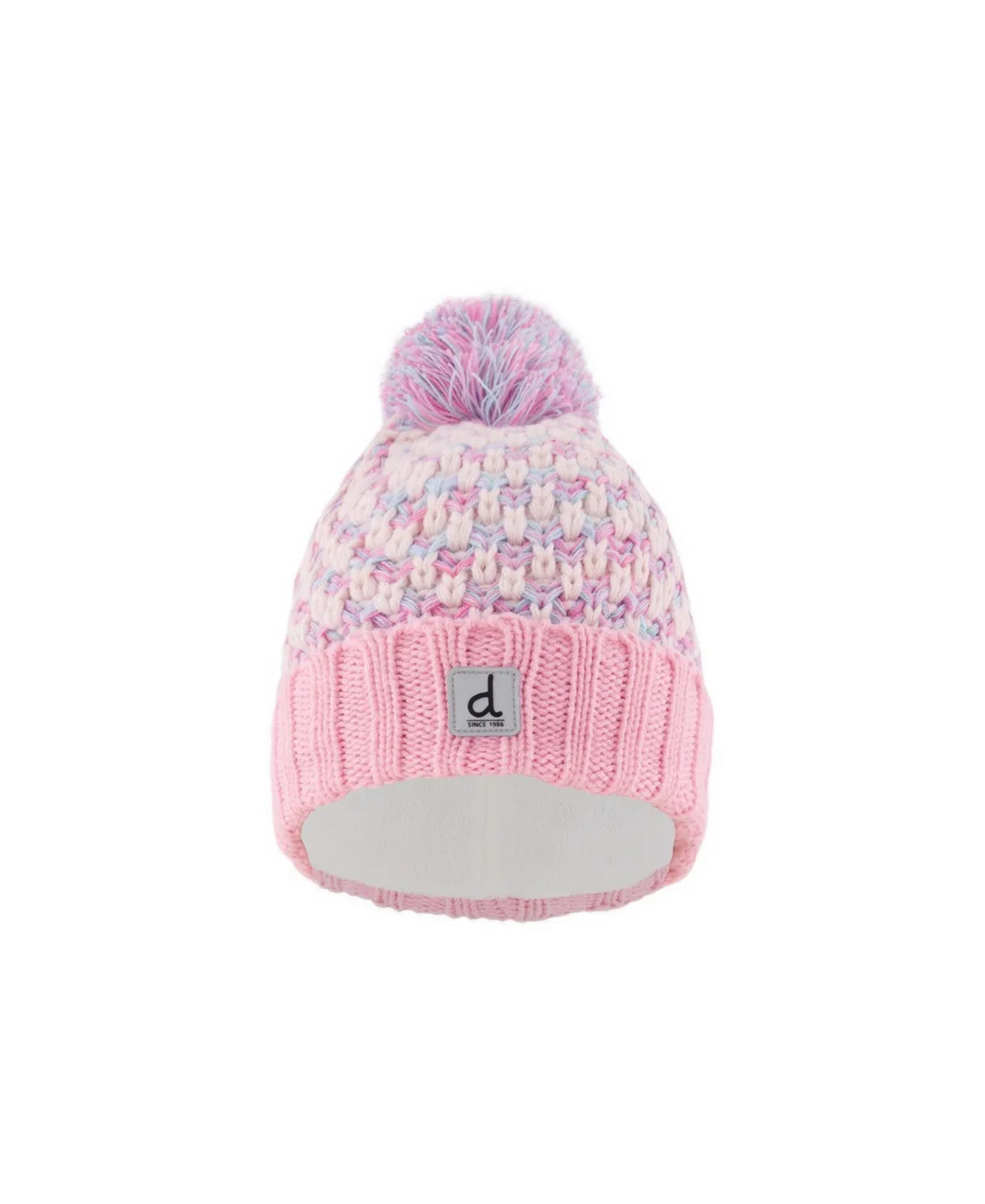 Pompom Fleece-Lined Knit Beanie by Deux Par Deux