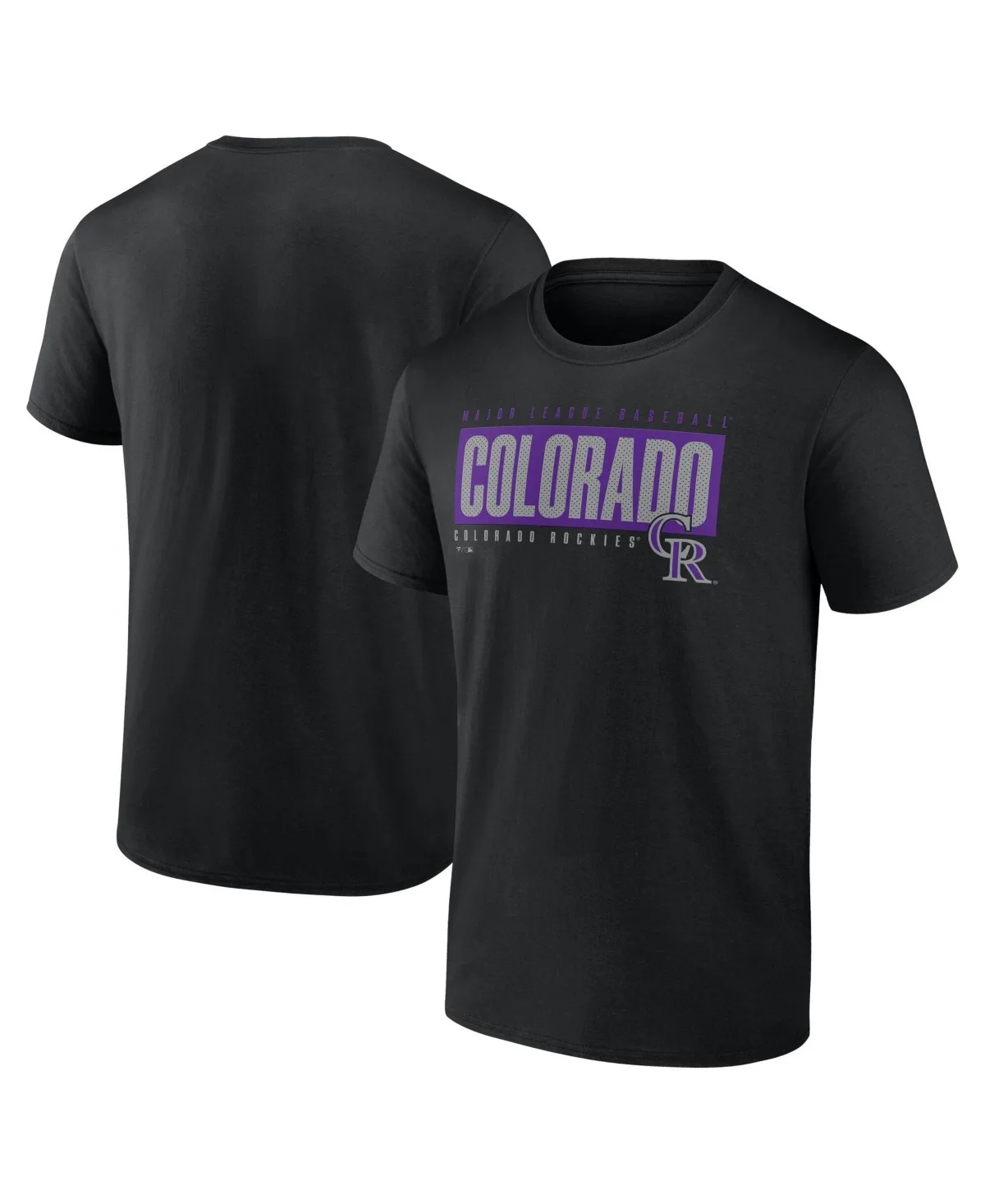 Colorado Rockies Blocked Out Short-Sleeve Crewneck Classic-Fit T-Shirt by Fanatics