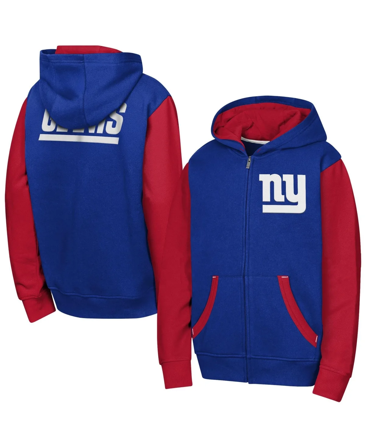New York Giants Stadium Full Zip Fleece Lining Color-Block Hoodie by Outerstuff