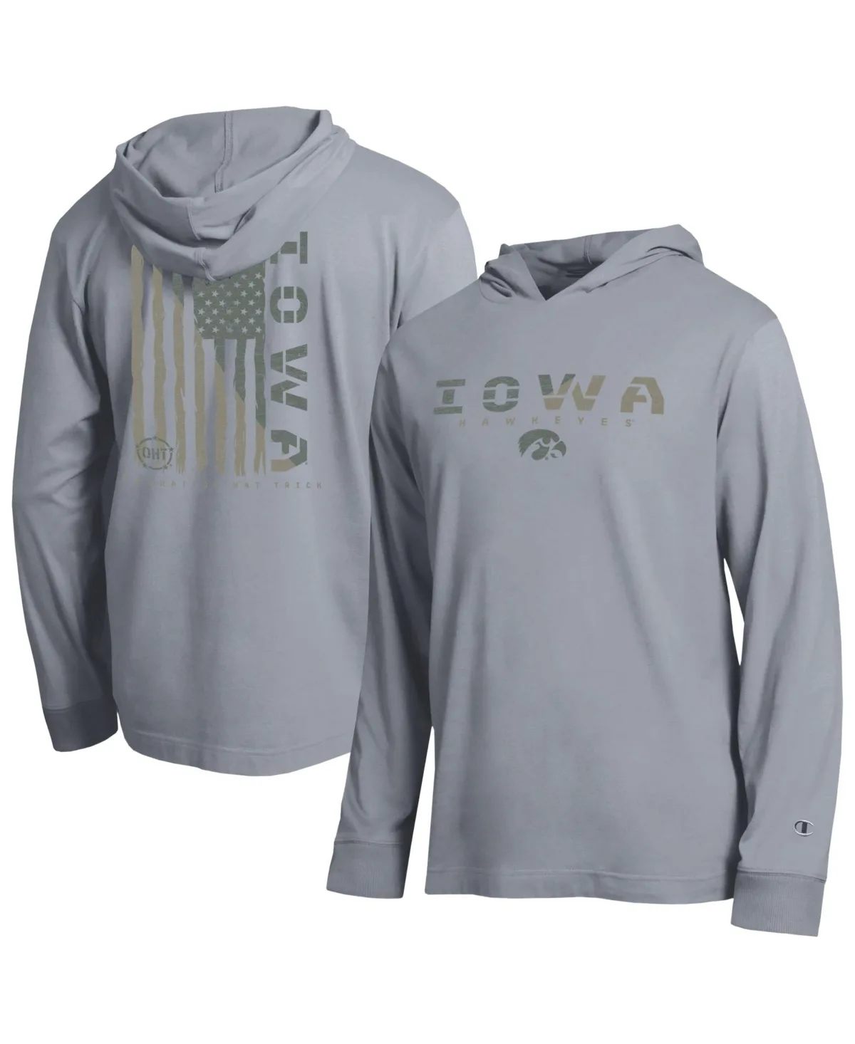Iowa Hawkeyes Operation Hat Trick Flag Hooded Long-Sleeve T-Shirt by Champion