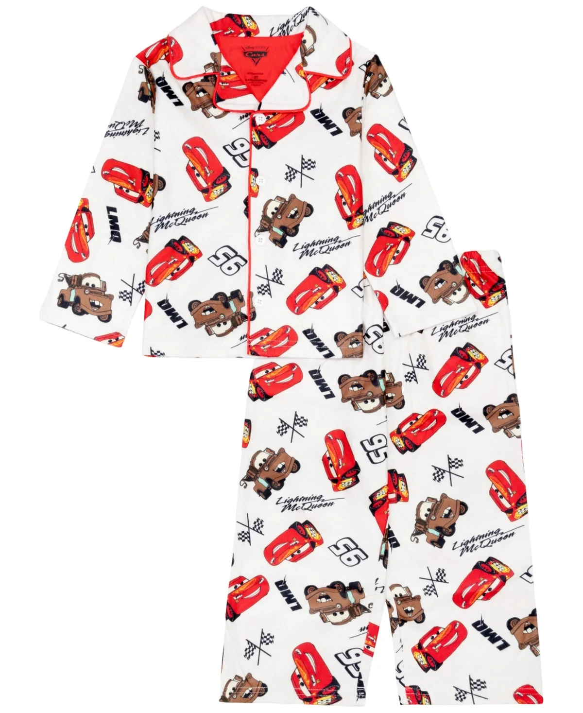 Cars Long-Sleeve Button-Front 2-Piece Pajama Set by Ame