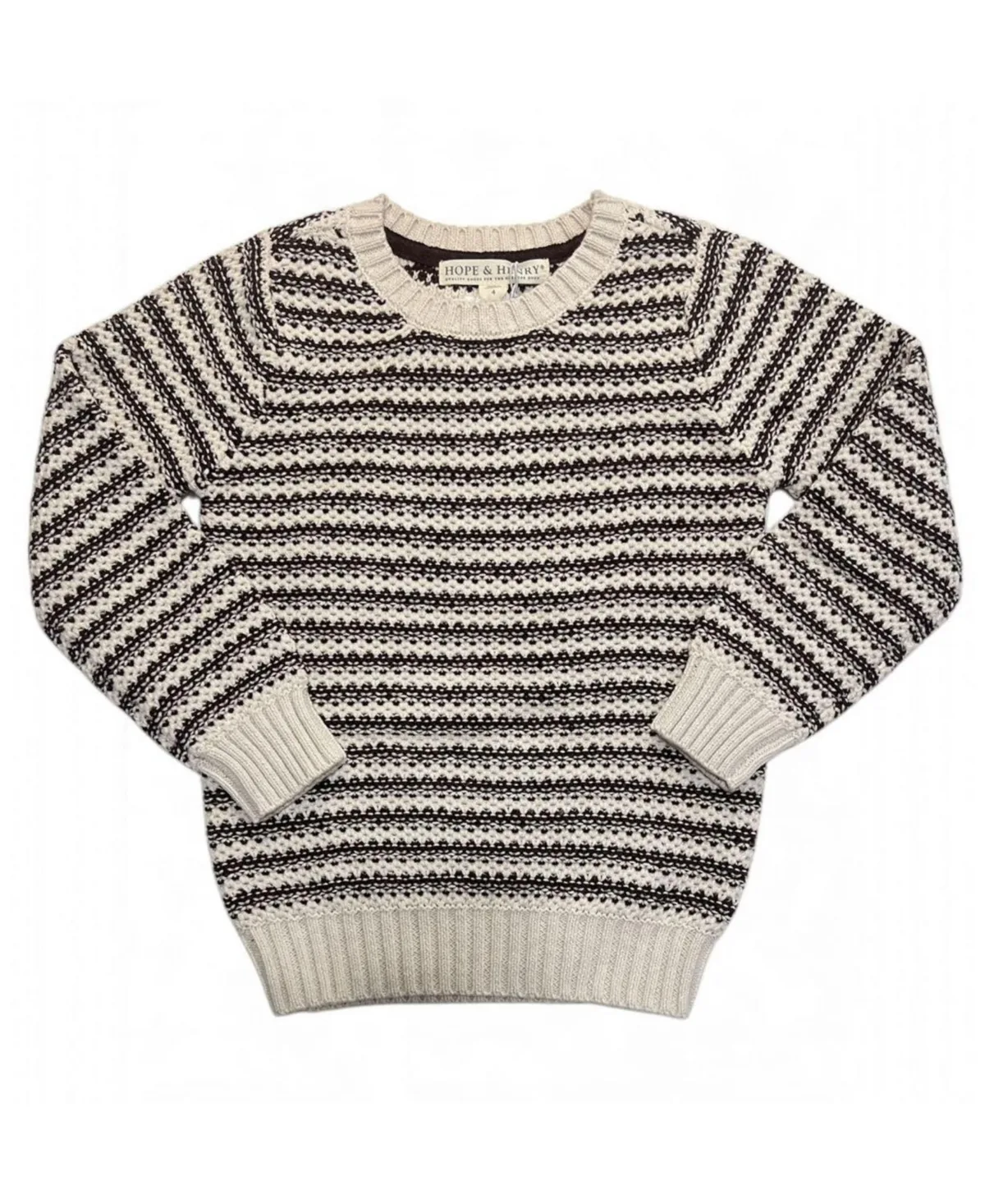 Organic Striped Crew Neck Pullover Sweater by Hope & Henry